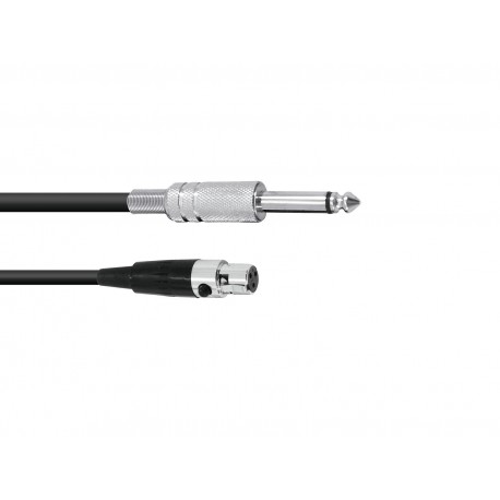 Kabel mini XLFf - Jack 6,3mm mono 0,8 m